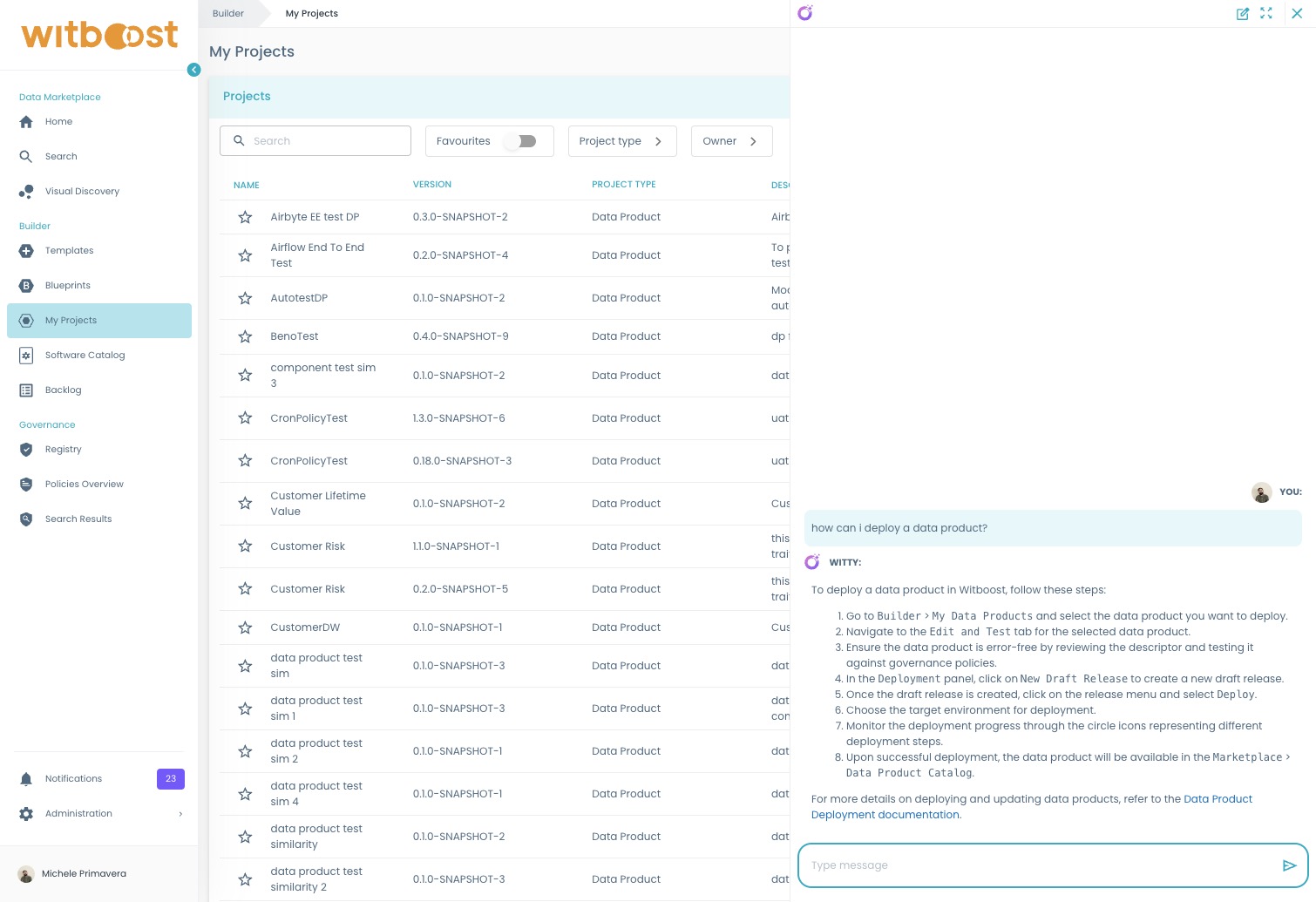 Witty chat with question